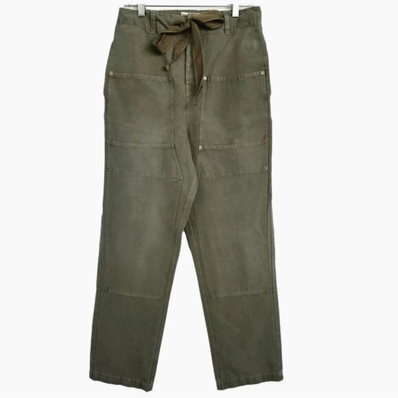 NWT FREE PEOPLE We The Free Hayden Carpenter Pull-On Trousers $148 LARGE Army - Picture 5 of 7
